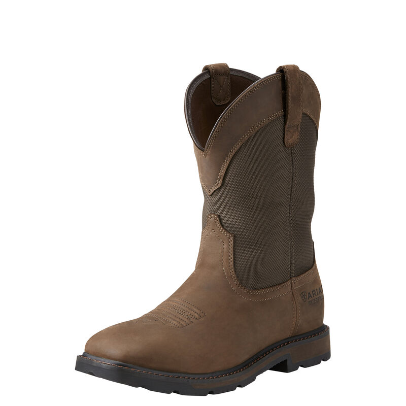 Ariat Groundbreaker Wide Square Toe Waterproof - Miesten Ruskea Työsaappaat ( YNKBRQ-072 )